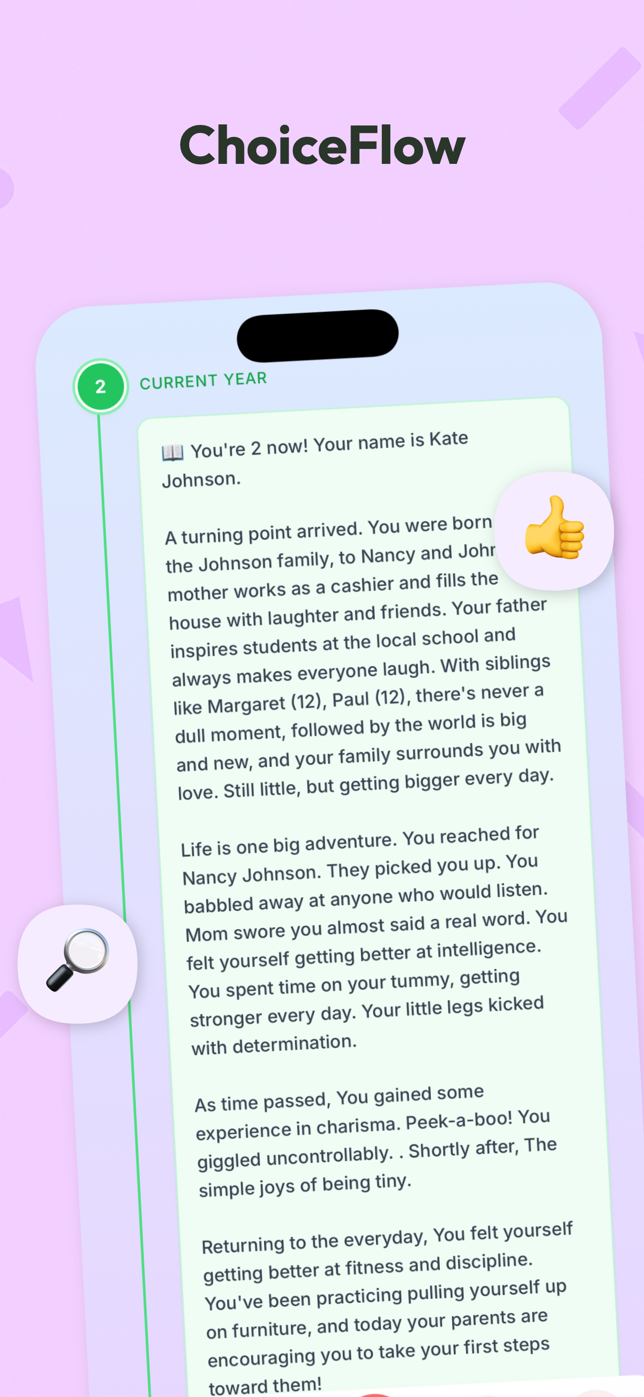 Story progression view